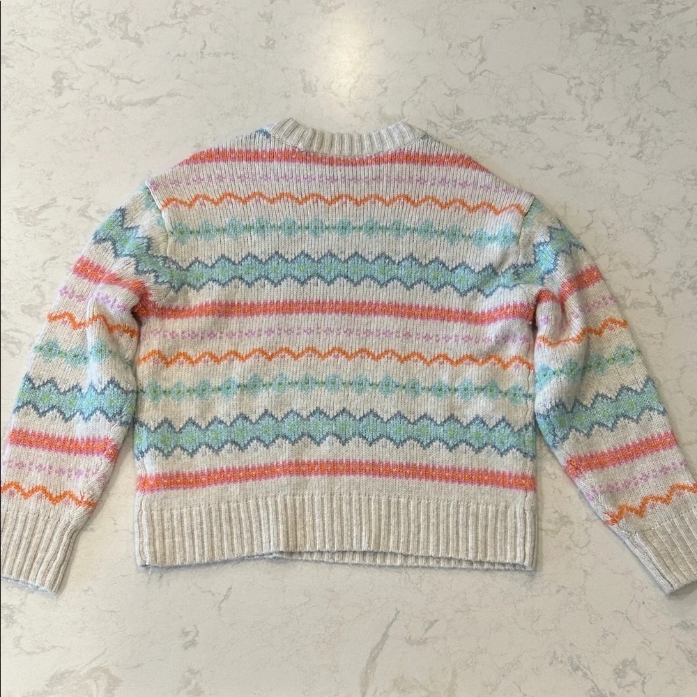 AE American Eagle Oversized Fair Isle Clean Girl Crewneck Sweater S Small